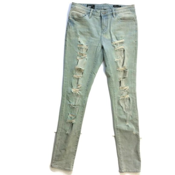 William Rast Womens Jeans Size 27 Skinny Mid Rise Ripped Distresed Light Wash - Picture 2 of 8